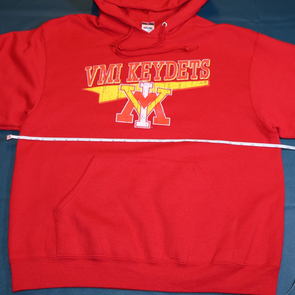 Jerzees VMI Keydets Hoodie Mens Red Virginia Military Institute Sweatshirt L - Picture 4 of 7